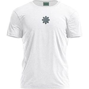 Bona Basics, Digitaal bedrukt, basic T-shirt voor heren,%100 katoen, wit, casual, herentops, maat: L, Wit, L