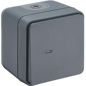 DEBFLEX 730428 - CYKLONE - drukknopschakelaar - verlicht - IP55 - antraciet