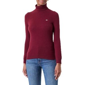 GANT Extra fijne lamswol rolhals, Plumped Rood, XS