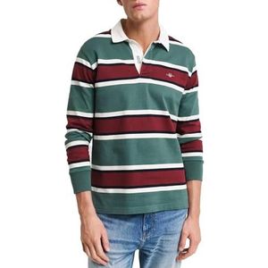 GANT Yarn Dyed Striped Heavy Rugger, Woody Green, XL