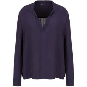 Armani Exchange Dames Polo V-hals Viscose Blouse, Blueberry Jelly, XL, Blueberry Jelly, XL