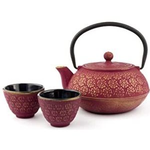 Bredemeijer - Giftset Shanghai 0,6L roze/goud met twee kopjes