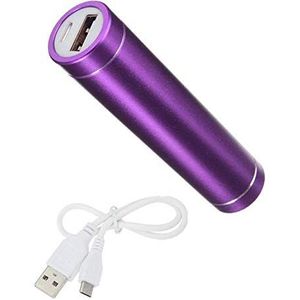 Externe batterij voor iPhone 11 Pro Max Universal Power Bank 2600 mAh met USB-kabel/Mirco USB noodtelefoon (violet)