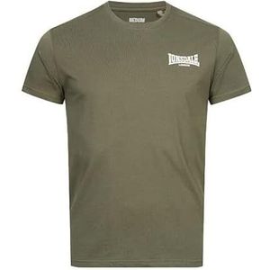 Lonsdale London Heren Elmdon T-shirt, olijf/wit., S