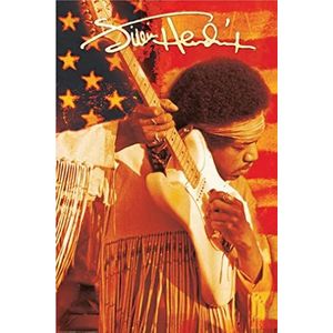 buyartforless Jimi Hendrix Vlag - Woodstock 1969 Ster Spangled Banner 36x24 Muziek Art Print Poster
