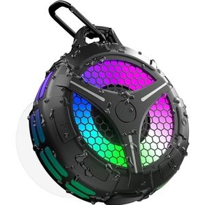 Douche Luidspreker Bluetooth Waterdicht IPX7, Draagbare Speakers Draadloze Bluetooth, Stereo Bass, RGB Lights, 360 Surround Sound, True Wireless Stereo, 15W Helder Geluid, Ingebouwde Microfoon voor