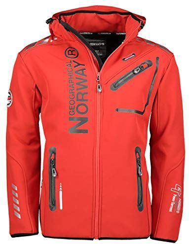 Geographical Norway Heren, herfst, winter jas, softshell jas, outdoor, regen, overgangsjas, rood, XL