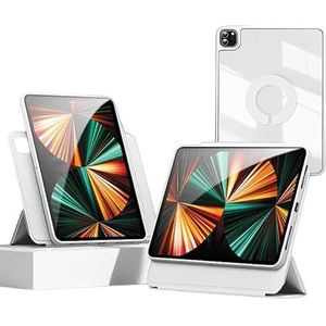 Magnetische beschermhoes 11 inch voor iPad Pro 3rd /2nd gen, 2-in-1 afneembaar, transparant, beschermhoes, 360 graden draaibaar, grijs