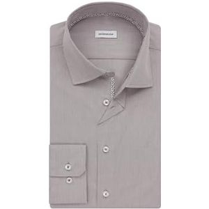 Seidensticker Zakelijk overhemd voor heren, shaped fit, strijkvrij, kent-kraag, lange mouwen, 100% katoen, grijs, 42