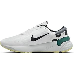 NIKE Renew Run 4 Sneaker voor heren, Wit Zwart Licht Zilver Vervaagde Spar, 40.5 EU