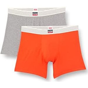 Levi's Heren Sportswear Organic Cotton Men's Label 2 Pack Boxer Briefs, Tangerine Tango, S