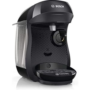 Bosch Tassimo Happy TAS1002N Koffiezetapparaat van Bosch, meer dan 70 dranken, volautomatisch, geschikt voor alle kopjes, ruimtebesparend, 1400 W, zwart/antraciet