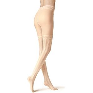 KUNERT Dames panty GRAPHIC STRIPES Fashion 30 DEN champagne 44-46, champagne 1518, 44-46
