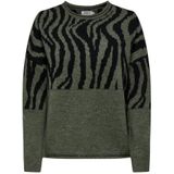 Only - ONLJADE ANIMAL LS O-NECK NOOS KNT - Gebreide Trui - Lizard - Ronde Hals