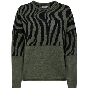 Only - ONLJADE ANIMAL LS O-NECK NOOS KNT - Gebreide Trui - Lizard Pattern - Ronde Hals
