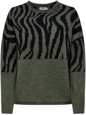 Only - ONLJADE ANIMAL LS O-NECK NOOS KNT - Gebreide Trui - Lizard - Ronde Hals