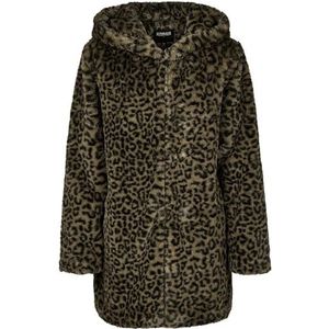 Urban Classics Leo Teddy Coat Damesmantel, Darkolive Leo, XL