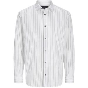 JACK & JONES - Jprblabushwick Stanley - Vrijetijdshemd - Wit - Gestreept
