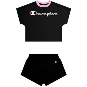 Champion Legacy Icons G - Crewneck T-shirt & shorts, zwart, 7-8 jaar meisjes en meisjes SS24, Zwart, 7-8 Jaar