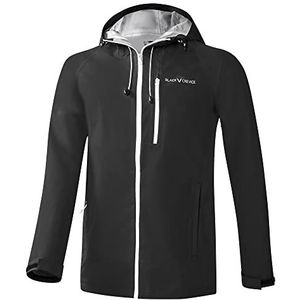 Black Crevice Hardshell herenjack, hoogwaardige outdoorjas voor heren, 3L functionele jas van 100% polyester, ademende herenjas, wind- en waterdichte outdoor regenjas voor heren, zwart, 3XL