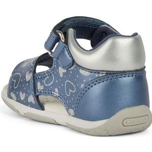Geox B sandaal Tapuz Girl baby-meisjes sandaal, sky silver, 18 EU