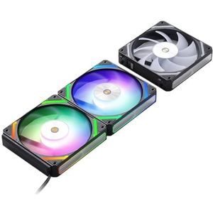 LTC CF-121D 120mm PC Case Ventilator, Daisy-Chain Connection, 5V 3Pin ARGB Verlichting, 4 Pin PWM Case Ventilator, voor Radiator/CPU Luchtkoeler/Computer Case Koeling, 120x120x25mm, 3 Pack, Zwart