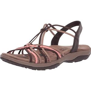 Skechers Reggae Slim Spliced Sling Back Sandalen voor dames, Chocolade Taupe Coral Gore, 40 EU