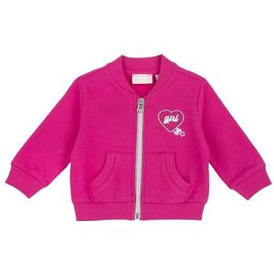 Chicco, Sweatshirt voor meisjes, met ritssluiting, comfortabel en modieus, van zachte stof, machinewasbaar, voor meisjes en meisjes, ontworpen in Italië, fuchsia (1), 9 mesi