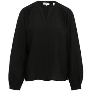 s.Oliver - Blouse - Zwart - Viscosemix - Met Plooien