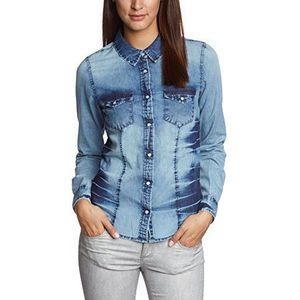 Blend Dames regular fit blouse Laica denim shirt, blauw (Washed 29043), 36