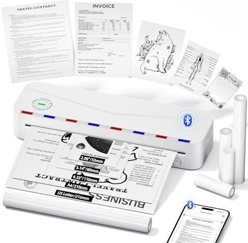 Phomemo M836 - Thermoprinter - Draadloos - A4 - 300 DPI - Mobiele Printer - Wit