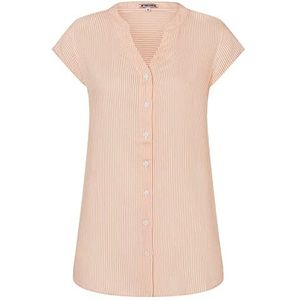 Timezone Dames Gestreepte shotsleeve blouse blouse, Verticale Melon Streep, XXL