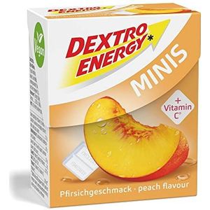 Dextro Energy Minis Perzik | 50 g dextrose-appels | snel beschikbare druivensuiker in praktische klikbox | geschikt voor dagelijks gebruik en sport