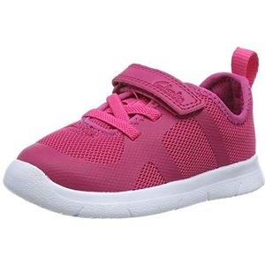 Clarks Ath Flux T Sneakers voor meisjes, Raspberry-textiel., 20.5 EU