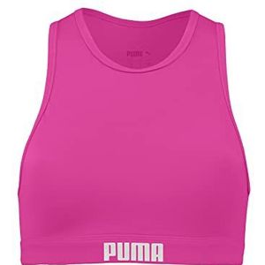 PUMA Dames Swimwear Racerback Bikini Top, neon roze, XL, neonroze, XL