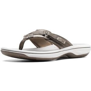 Clarks Breeze Sea Teenslippers voor dames, Tinnen Synthetisch, 42 EU