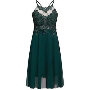 APART cocktailjurk van chiffon, mesh en kant, groen petrol, XL, groen petrol, XL