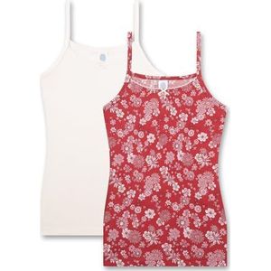 Sanetta Meisjesonderhemd, dubbelpak, rood, 176 cm