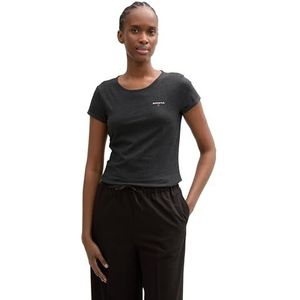 TOM TAILOR Denim T-shirt voor dames, 10522 - Shale Grey Melange, XXL