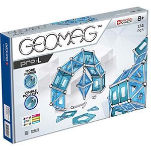 GEOMAG - Pro-L 025 Magnetische constructies en educatieve spellen, GMR02, blauw en zilver metaal, 174 stuks - 3D-constructie - Ontwikkelt motoriek en creativiteit - Speelgoed voor kinderen