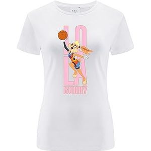 ERT GROUP Origineel en officieel gelicentieerd door Looney Tunes White Dames T-shirt, Space Jam 028, eenzijdige print, maat L, Space Jam 028 Wit, L