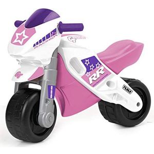 FEBER - MotoFeber 2 Racing Pink, roze kindervoertuig met helm en brede wielen voor stabiliteit en bescherming, voor binnen en buiten, voor jongens en meisjes van 3 tot 5, Famosa (800008174)