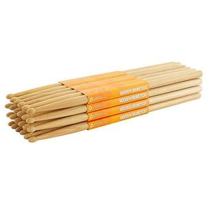 World Rhythm Drumsticks 5A door World Rhythm - Wood Tip Pairs of 5A Hickory Drum Sticks - Stick Brick, 12 Pairs