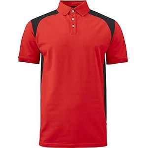 Texstar PS07 heren stretch Pikee hemd met drie knopen, maat XL, rood