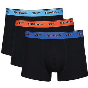 Reebok Boxershorts voor heren, Zwart/Aqua/Oranje/Blauw, S
