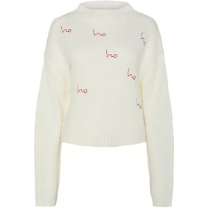 PIECES Pcjessa Xmas High Neck Ls Knit, cloud dancer, L