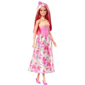 Barbie Zeemeerminpoppen met fantasiehaar en hoofdband, Zeemeerminnenspeelgoed met op schelpen geïnspireerde body en kleurrijke staarten, HRR08