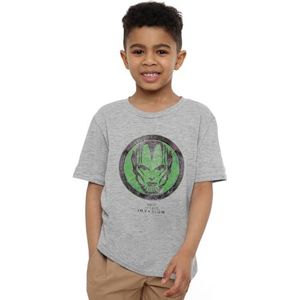 mandarin creative ltd Secret Invasion Badge Unisex Kids T-shirt, Athletic Heather, 7-8 jaar, Atletische Heather, 7-8 jaar