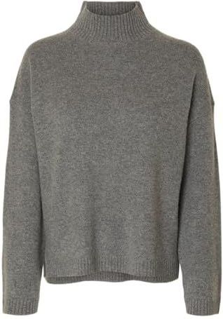 Selected - Cille - Gebreide Trui - Hoge Hals - Losse Pasvorm - 70% Wol - 30% Kasjmier