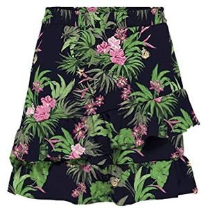 Bestseller A/S Dames Onlnova Life Merle korte rok PTM Rock, Black/AOP: 436 Pure Tropical, L, zwart/Aop: 436 Pure Tropical, L